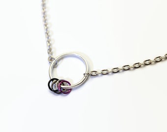 Asexual pride necklace, asexual eternity necklace