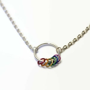Gay pride necklace, gay eternity necklace, gay pride flag, rainbow necklace