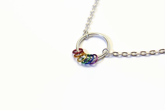 Gay pride necklace gay eternity necklace gay pride flag rainbow necklace