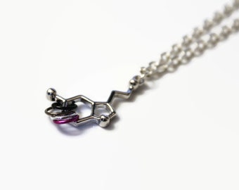 Asexual serotonin necklace, asexual necklace, happiness jewelry, ace pride necklace