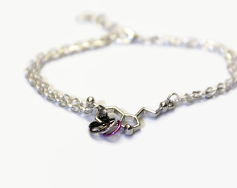 Asexual serotonin bracelet, ace chemistry jewelry, ace pride happiness bracelet