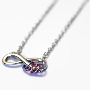 Trans pride necklace with infinity symbol, trans infinity necklace