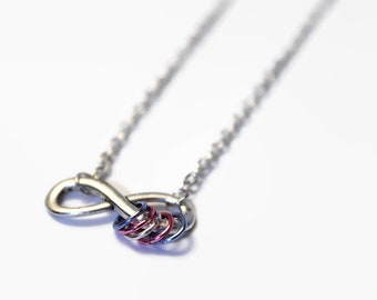 Collar de orgullo trans con símbolo de infinito, collar de infinito trans