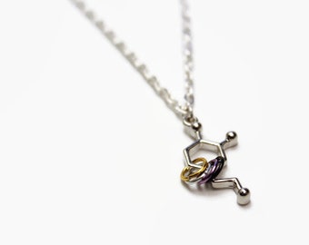 Nonbinary pride dopamine necklace