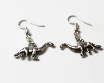 Pendientes de dinosaurio, pendientes de brontosaurio, regalo de dinosaurio, regalo de paleontólogo, pendientes de paleontología