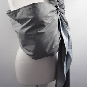 Gallant with Grey Baby Carrier Soft Cotton Wrap Sling Baby Ring Sling Newborn Baby Carrier Baby Sling Infant Toddler Ready Made in UK