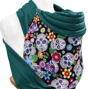 Mei Tai Baby Sling Sugar Skulls Best Baby Carrier Wrap MNSdesigns Soft Cotton Toddler Carrier Baby Back Carrier Baby Wearing Ready Made UK