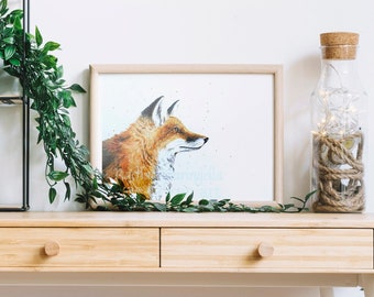 Red Fox Giclee Art Print - by Rachael Caringella - Fine Art Print of Fox  by Tree Talker Art