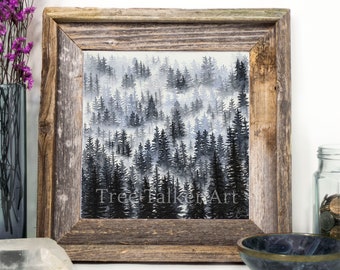 Giclée Fine Art Print of Foggy Forest Scene-  Misty Trees Art by Rachael Caringella | Tree Talker Art