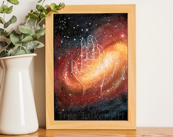 Universe in your Hands - Galaxy Art - Tree Talker Art   Rachael Caringella