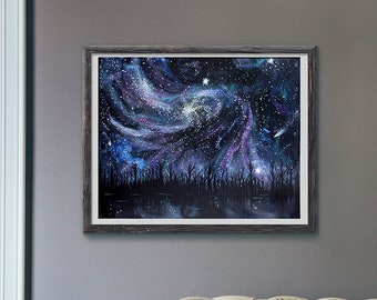 Galaxy Art - Giclee Art Print - space paintings - Paintings of stars and space