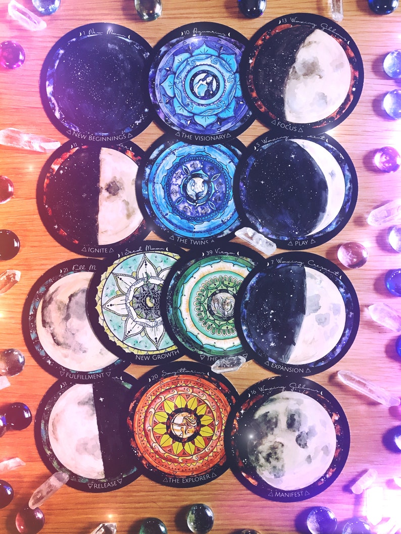 Spirit de la Lune Oracle Cards Oracle deck for Lunar Guidance Divination cards based on the phases of the moon image 3