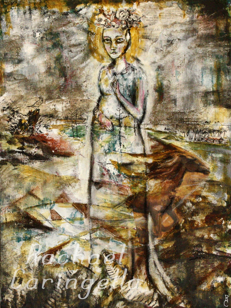 The Great Mother Mixed Media Portrait Goddess Painting