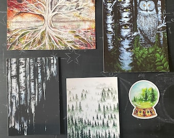 Tree Art Print Set- Curated Art Collection- Tree Lovers Art Gift Set