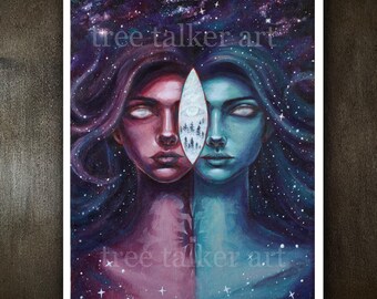 Fine art print "Reality Shift" Surrealist Art - Glow in the Dark Giclee Art Print - by Tree Talker Art