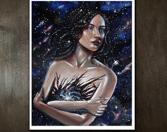 Reclamation of Self glow in the dark fine art giclee print by Rachael Caringella Tree Talker