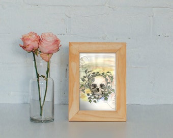 Illustration of skull - Watercolor print of Skull - 8x10 print of skull