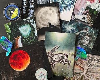 Random Art Print Set - Surprise Me Curated Art Collection- Randomized Art Prints Gift Ideas