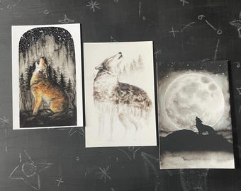 Wolves and Coyotes Art Print Set - Curated Art Collection- Gift Ideas for Wolf lovers