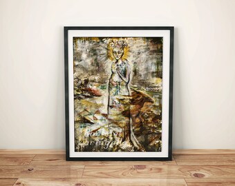 Large Giclée Art Print - Mother Earth  -  11x14 Print -  Mixed Media Gia Painting