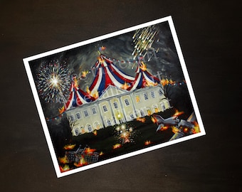 Monday in America - Limited Edition Fine Art Print - Giclee Art Print by Rachael Caringella Tree Talker -