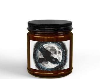 Moonlit Raven Soy Candle by Rachael Caringella / Tree Talker Art | 4oz 9oz