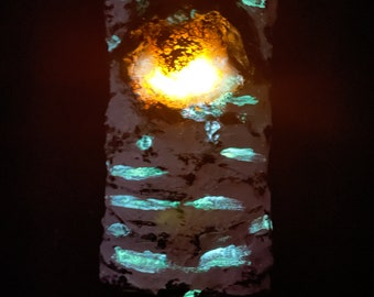 Hand Painted Glow in the Dark Aspen Tree Magic Art Light Up Wall Hanging Sculpture Small by Tree Talker Art