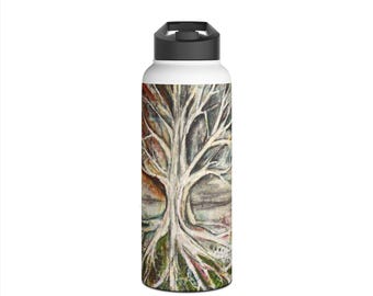Tree of Life Water Bottle by Rachael Caringella / Tree Talker Art | Stainless Steel Water Bottle