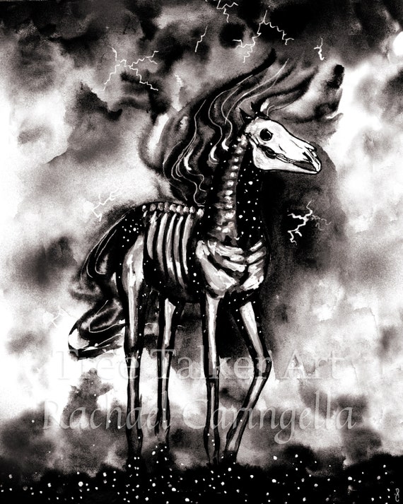 Nightmare Horse Painting Rachael Caringella Giclee Fine Art Print Pen and  Ink Illustration Fantasy Faery Collection - Etsy Israel
