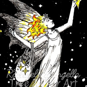 Star Light Fairy Illustration Giclee Fine Art Print Pen and Ink Illustration Fairy Art Artist Rachael Caringella image 3