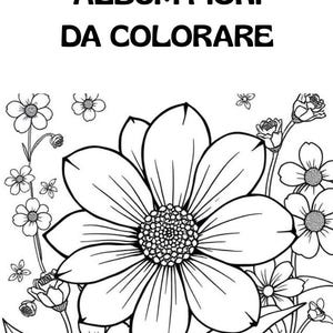Album fiori per bambini da colorare