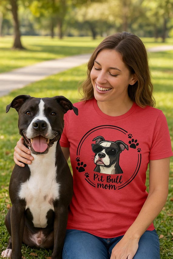 Pit Bull Mom Shirt – Cute Pitbull T-shirt for Women Pitbull Mom