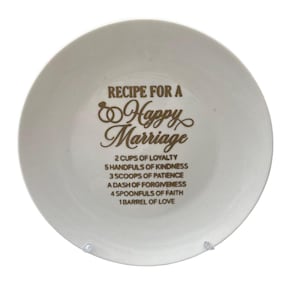 Recipe for a Happy Marriage Laser Engraved Decorative Plate – Wedding Anniversary Gift, Marriage Wall Art