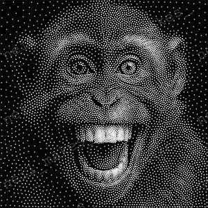 Affe Stipple Art Vektorbild CNC-Fräserprojekt / Lasergravurdatei-Download (svg-, dxf- und png-Dateien)