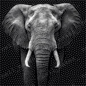 Elephant Stipple Art Vector Image CNC Router Project / Laser Engraving File Download (svg, dxf & png files)