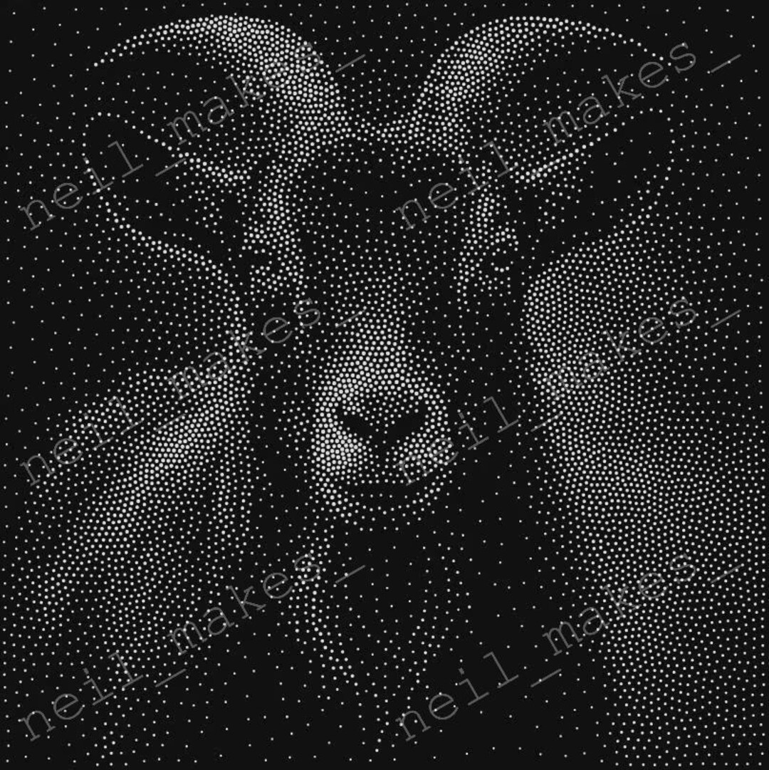 Goat Stipple Art Vector Image CNC Router Laser Engraving File Download ...
