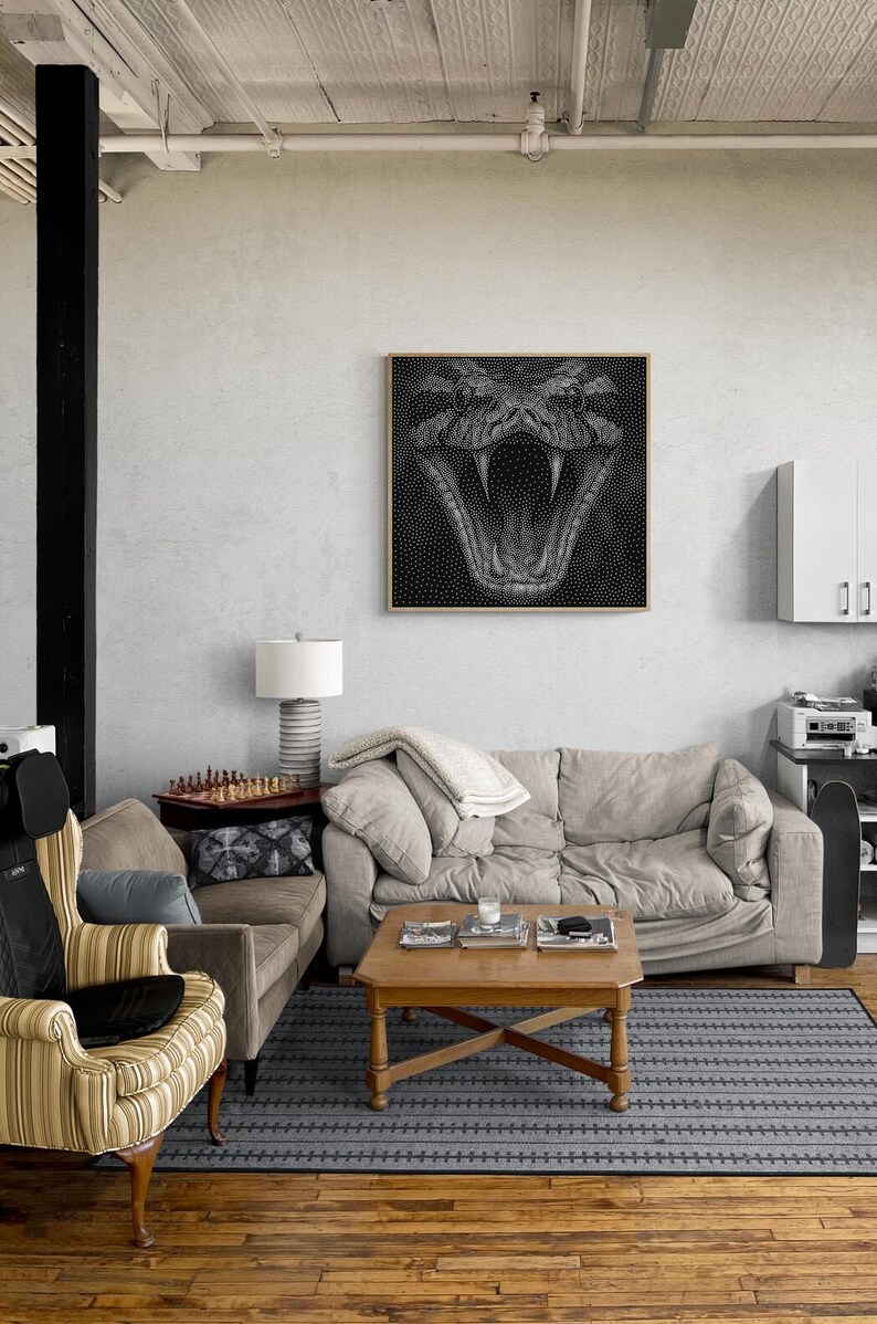 Python Snake Stipple Art Vector Image CNC Router Project / Laser Engraving File Download (svg, dxf & png files) image 2