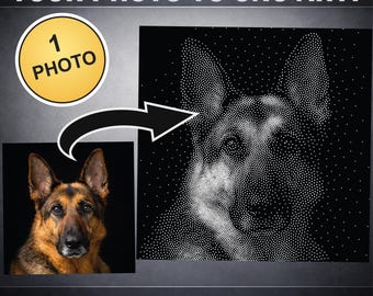 Custom Photo to SVG, Stipple Art Vector Image  Design SVG for Cutting or Print Qty x 1 | jpg to svg, dxf, png