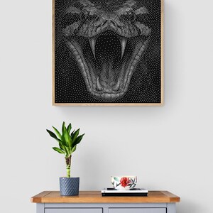 Python Snake Stipple Art Vector Image CNC Router Project / Laser Engraving File Download (svg, dxf & png files) image 3