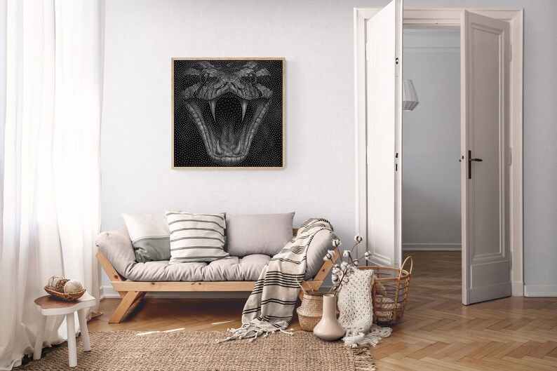 Python Snake Stipple Art Vector Image CNC Router Project / Laser Engraving File Download (svg, dxf & png files) image 4