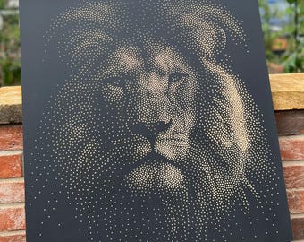 Lion Stipple Art Vector Image CNC Router Project File Download (svg, dxf & png files)