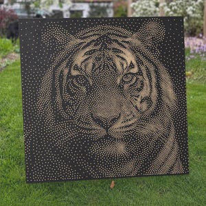 タイガー・スティップルアートのベクター画像、CNCルータープロジェクトファイルダウンロード（svg、dxf、pngファイル）