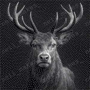 Stag Deer Stipple Art Vector Image CNC Router Project / Laser Engraving File Download (svg, dxf & png files)