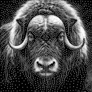 Muskox Stipple Art Vector Image CNC Router Project File Download (svg, dxf & png files)