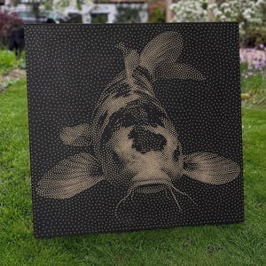 Koi-karper Stipple Art Vector afbeelding CNC-routerprojectbestand downloaden (svg-, dxf- en png-bestanden)