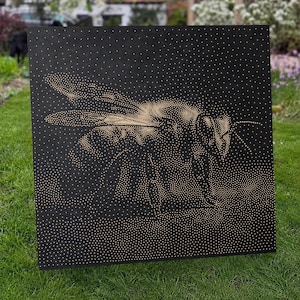Bee Stipple Art Vector Image CNC Router Project File Download (svg, dxf & png files)
