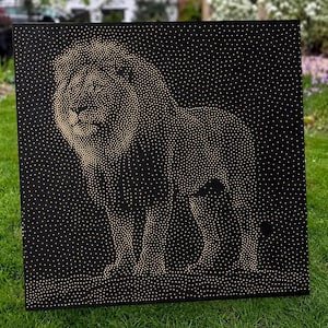 Lion Stipple Art Vector Image CNC Router Project File Download (svg, dxf & png files)