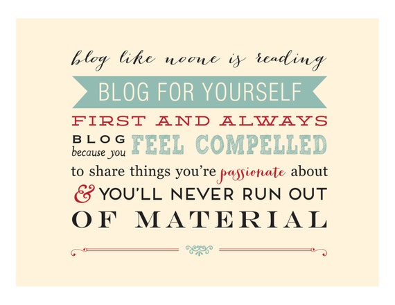 Items similar to Blogging Quote 8.5 x11 Print — DIGITAL DOWNLOAD on Etsy