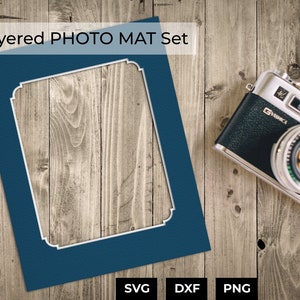 Modèle de découpe de fichier SVG Layered Photo Mat Set