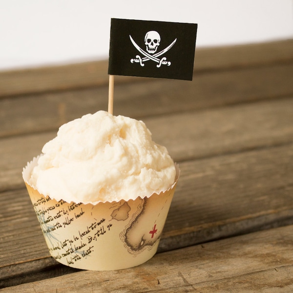 Pirate Cupcake Wrapper and Topper Printable PDF